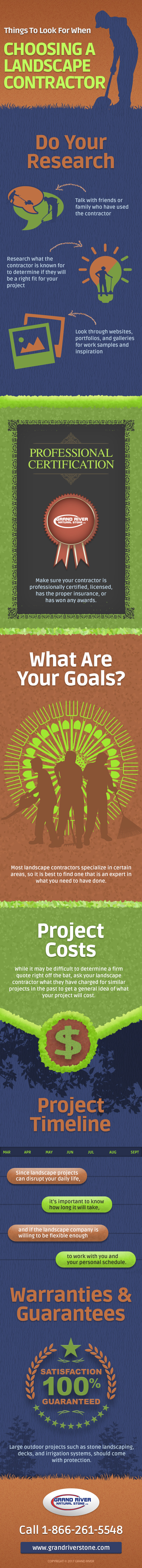 In this infographic, we tell you exactly what to look for when choosing a landscape contractor.