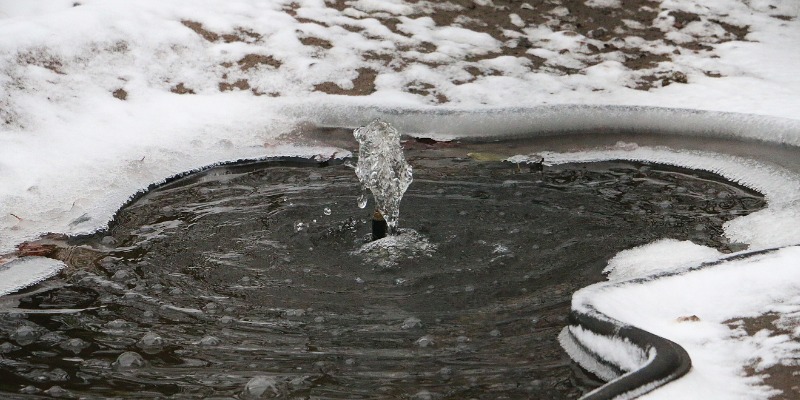 water fountain in winter
