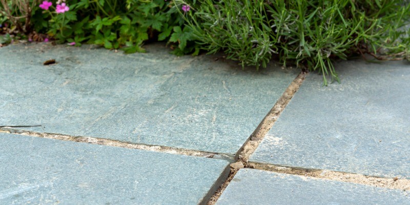 Close up of flagstone patio