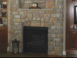 Heritage-Style stone veneer fireplace