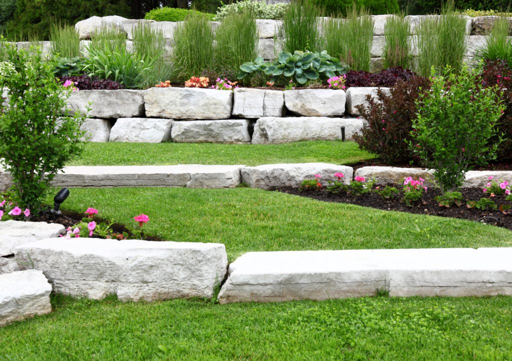 armour stone retaining wall