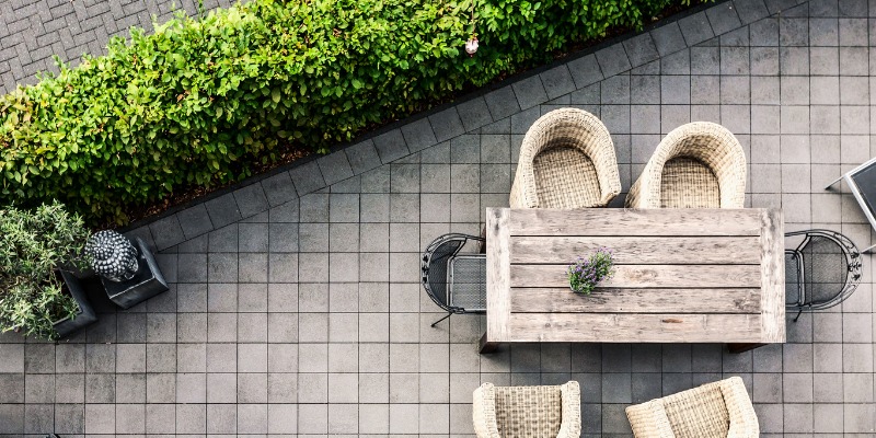 modern terrace on patio