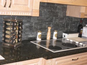 Brick veneer in the kitchen.